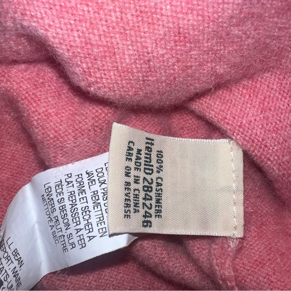 Cashmere L.L. Bean Zip-Front Sweater Soft Pink Women’s L Cardigan - Picture 3 of 4